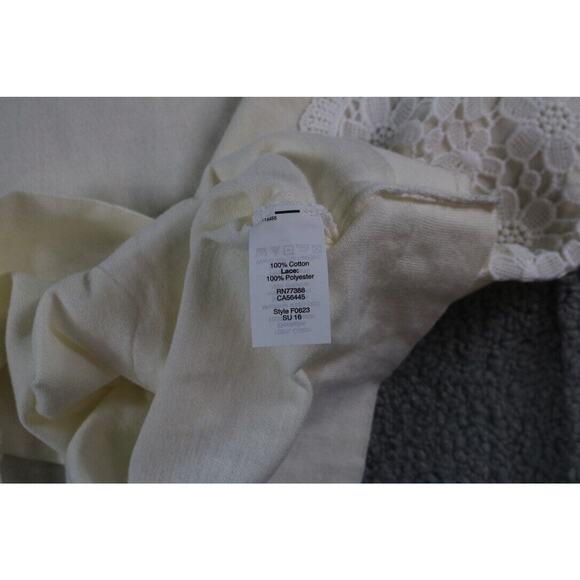 New J. crew Sweater Womens Large Lace Cotton Ivory White Pullover - Picture 6 of 6